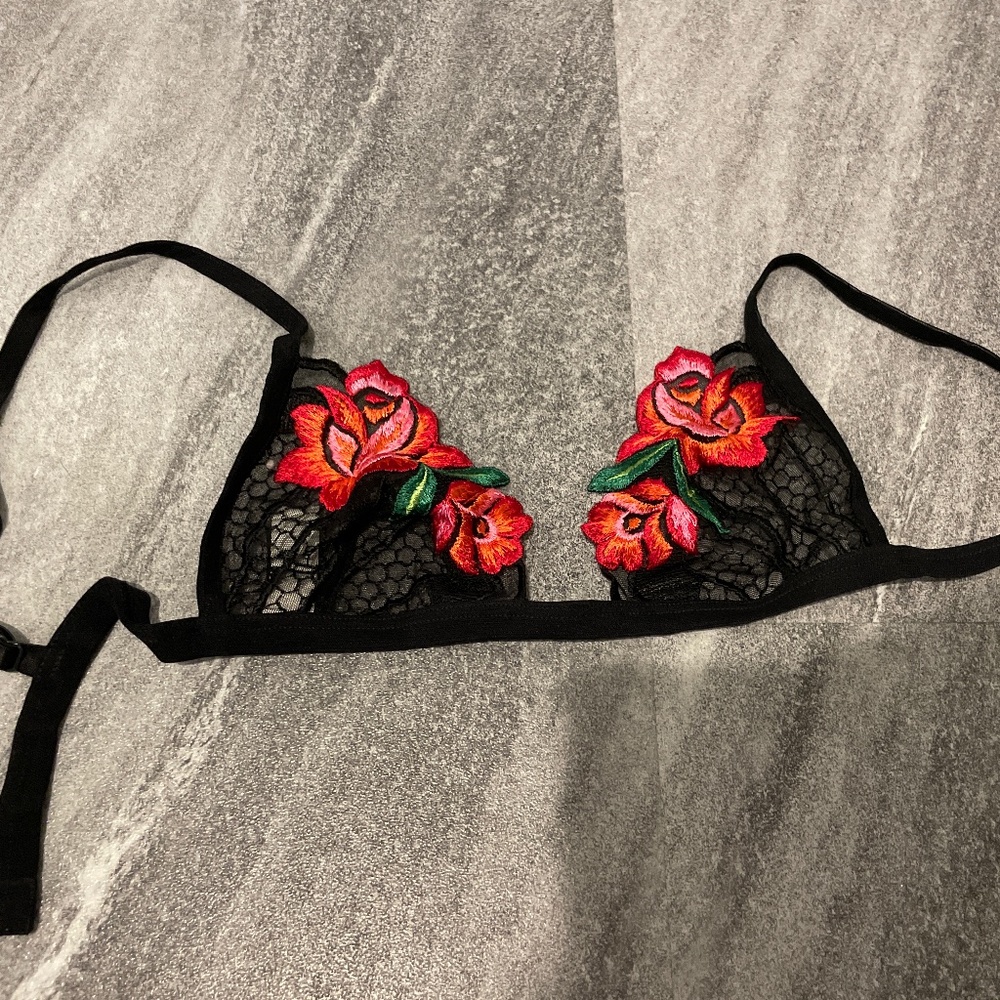 La Perla floral black lace bra